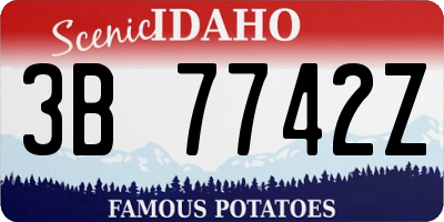 ID license plate 3B7742Z