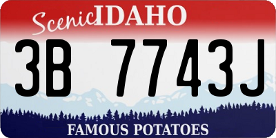 ID license plate 3B7743J