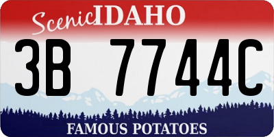 ID license plate 3B7744C