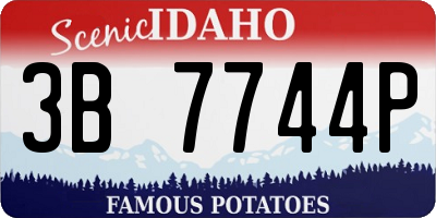 ID license plate 3B7744P