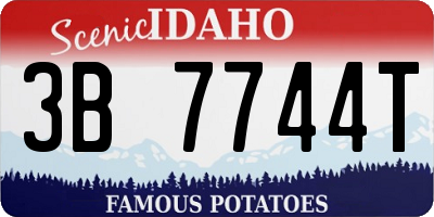ID license plate 3B7744T