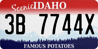 ID license plate 3B7744X