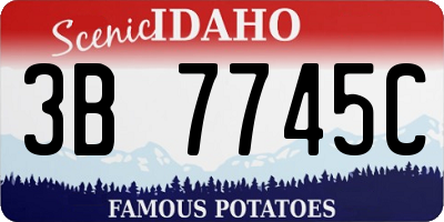 ID license plate 3B7745C