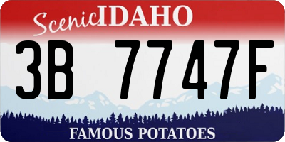 ID license plate 3B7747F