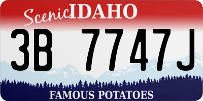 ID license plate 3B7747J