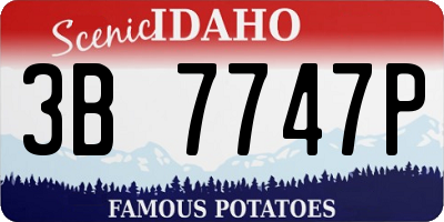 ID license plate 3B7747P