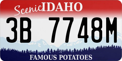 ID license plate 3B7748M