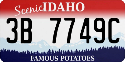 ID license plate 3B7749C