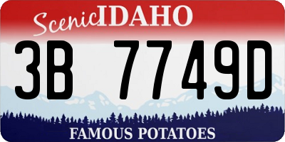 ID license plate 3B7749D