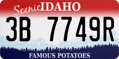 ID license plate 3B7749R