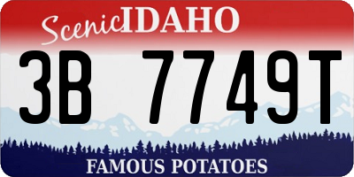 ID license plate 3B7749T
