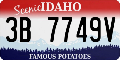 ID license plate 3B7749V