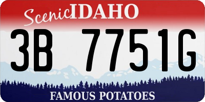ID license plate 3B7751G