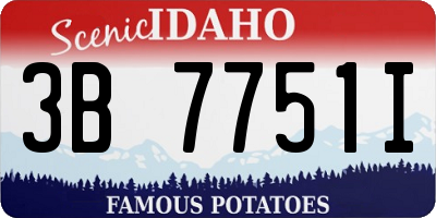 ID license plate 3B7751I