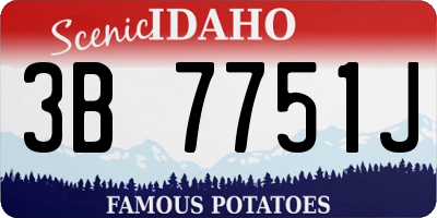ID license plate 3B7751J