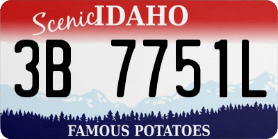 ID license plate 3B7751L