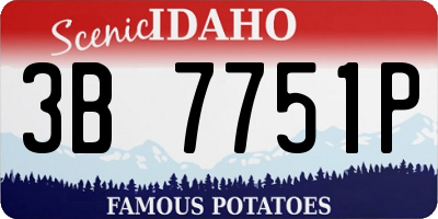 ID license plate 3B7751P