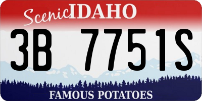ID license plate 3B7751S