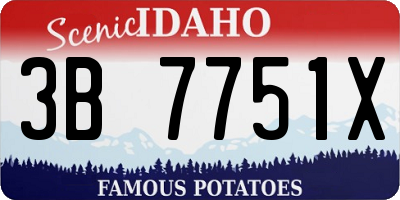 ID license plate 3B7751X