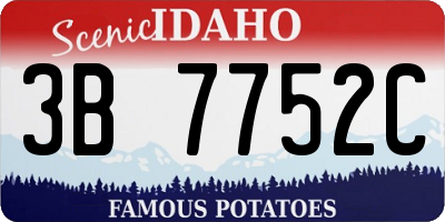 ID license plate 3B7752C