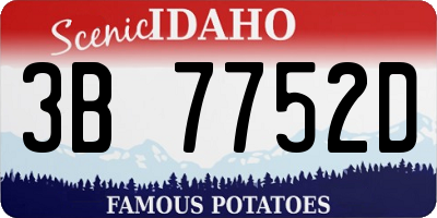 ID license plate 3B7752D