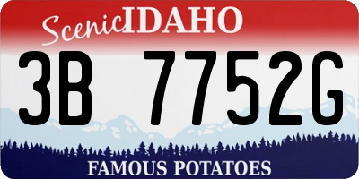 ID license plate 3B7752G