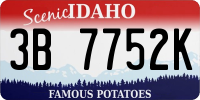 ID license plate 3B7752K