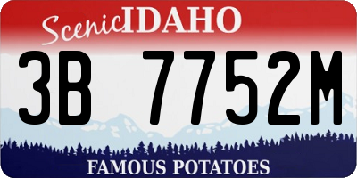 ID license plate 3B7752M