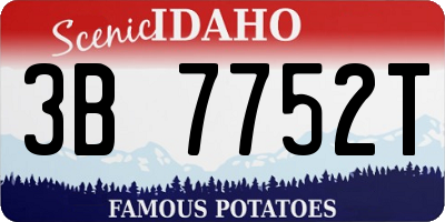 ID license plate 3B7752T