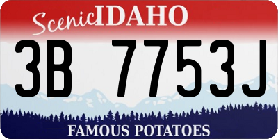 ID license plate 3B7753J