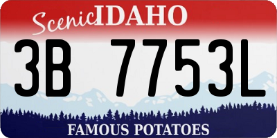ID license plate 3B7753L