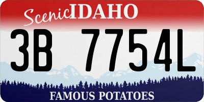 ID license plate 3B7754L