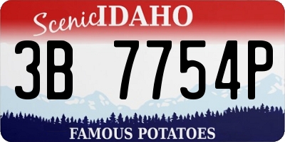 ID license plate 3B7754P