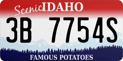 ID license plate 3B7754S