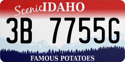 ID license plate 3B7755G