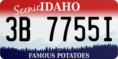 ID license plate 3B7755I