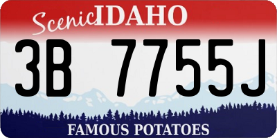 ID license plate 3B7755J