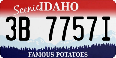 ID license plate 3B7757I