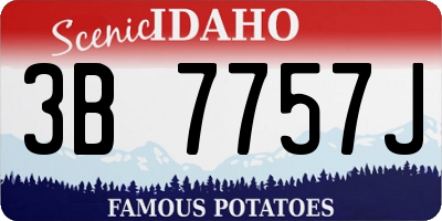 ID license plate 3B7757J