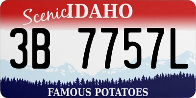 ID license plate 3B7757L