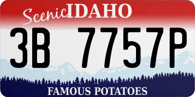 ID license plate 3B7757P