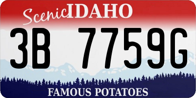 ID license plate 3B7759G