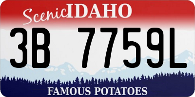 ID license plate 3B7759L