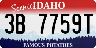 ID license plate 3B7759T