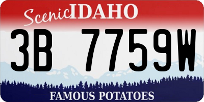 ID license plate 3B7759W