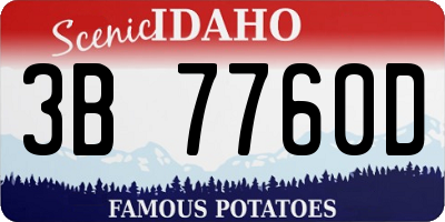ID license plate 3B7760D