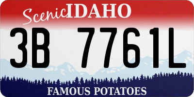 ID license plate 3B7761L