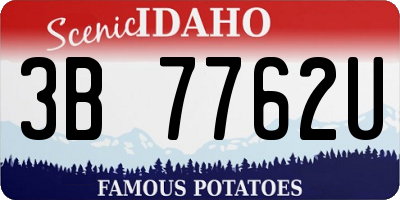 ID license plate 3B7762U