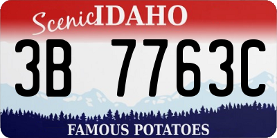 ID license plate 3B7763C