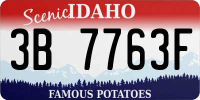ID license plate 3B7763F